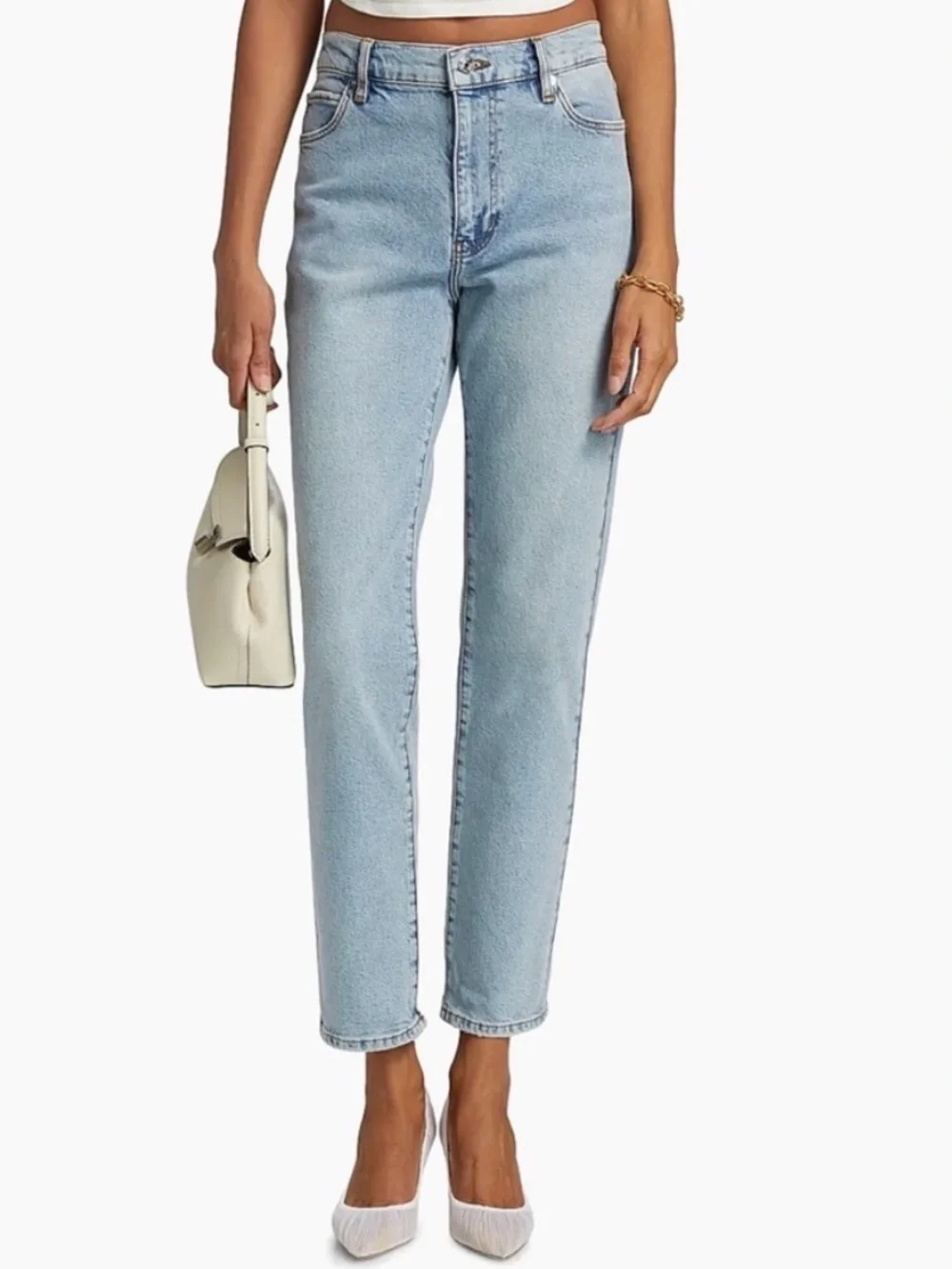 FRAME The Borrowed Boyfriend Mid Rise Ankle Jeans - Picture 4 of 10